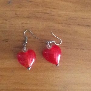 ❤️Vintage Heart shaped glass earrings ❤️